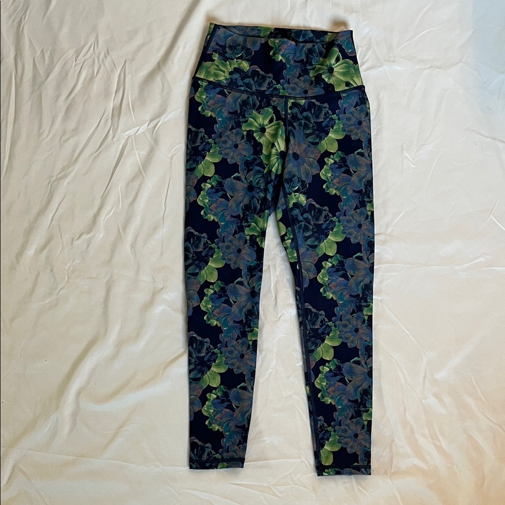 Fabletics Blue and Green Floral Leggings